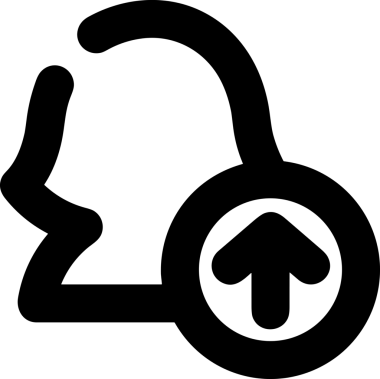 Siyah ve Beyaz Logo Simgesi PNG Biçimini Yükle. Web Sitesi Düğmesi, Mobil Uygulama Arayüzü, Dosya Aktarımı, Belge Paylaşımı, Bulut Depolama ve Veri Yedekleme için Minimalist Düz Tasarımlı Tek Renkli Ok Gönderme İşareti Grafiksel Elemanı