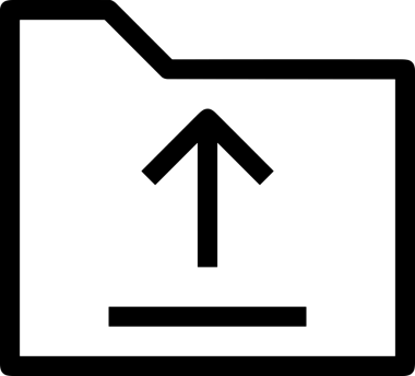 Siyah ve Beyaz Logo Simgesi PNG Biçimini Yükle. Web Sitesi Düğmesi, Mobil Uygulama Arayüzü, Dosya Aktarımı, Belge Paylaşımı, Bulut Depolama ve Veri Yedekleme için Minimalist Düz Tasarımlı Tek Renkli Ok Gönderme İşareti Grafiksel Elemanı
