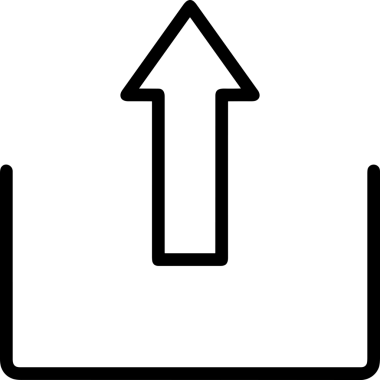Siyah ve Beyaz Logo Simgesi PNG Biçimini Yükle. Web Sitesi Düğmesi, Mobil Uygulama Arayüzü, Dosya Aktarımı, Belge Paylaşımı, Bulut Depolama ve Veri Yedekleme için Minimalist Düz Tasarımlı Tek Renkli Ok Gönderme İşareti Grafiksel Elemanı