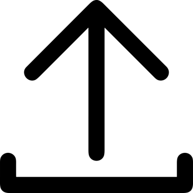 Siyah ve Beyaz Logo Simgesi PNG Biçimini Yükle. Web Sitesi Düğmesi, Mobil Uygulama Arayüzü, Dosya Aktarımı, Belge Paylaşımı, Bulut Depolama ve Veri Yedekleme için Minimalist Düz Tasarımlı Tek Renkli Ok Gönderme İşareti Grafiksel Elemanı