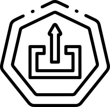 Siyah ve Beyaz Logo Simgesi PNG Biçimini Yükle. Web Sitesi Düğmesi, Mobil Uygulama Arayüzü, Dosya Aktarımı, Belge Paylaşımı, Bulut Depolama ve Veri Yedekleme için Minimalist Düz Tasarımlı Tek Renkli Ok Gönderme İşareti Grafiksel Elemanı
