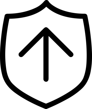 Siyah ve Beyaz Logo Simgesi PNG Biçimini Yükle. Web Sitesi Düğmesi, Mobil Uygulama Arayüzü, Dosya Aktarımı, Belge Paylaşımı, Bulut Depolama ve Veri Yedekleme için Minimalist Düz Tasarımlı Tek Renkli Ok Gönderme İşareti Grafiksel Elemanı