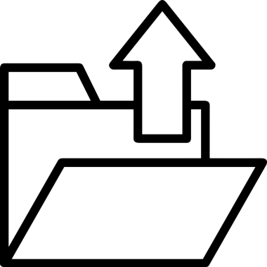 Siyah ve Beyaz Logo Simgesi PNG Biçimini Yükle. Web Sitesi Düğmesi, Mobil Uygulama Arayüzü, Dosya Aktarımı, Belge Paylaşımı, Bulut Depolama ve Veri Yedekleme için Minimalist Düz Tasarımlı Tek Renkli Ok Gönderme İşareti Grafiksel Elemanı