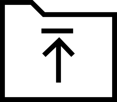 Siyah ve Beyaz Logo Simgesi PNG Biçimini Yükle. Web Sitesi Düğmesi, Mobil Uygulama Arayüzü, Dosya Aktarımı, Belge Paylaşımı, Bulut Depolama ve Veri Yedekleme için Minimalist Düz Tasarımlı Tek Renkli Ok Gönderme İşareti Grafiksel Elemanı