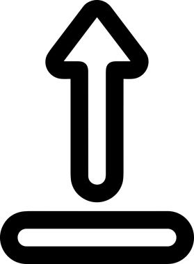 Siyah ve Beyaz Logo Simgesi PNG Biçimini Yükle. Web Sitesi Düğmesi, Mobil Uygulama Arayüzü, Dosya Aktarımı, Belge Paylaşımı, Bulut Depolama ve Veri Yedekleme için Minimalist Düz Tasarımlı Tek Renkli Ok Gönderme İşareti Grafiksel Elemanı