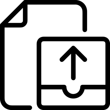Siyah ve Beyaz Logo Simgesi PNG Biçimini Yükle. Web Sitesi Düğmesi, Mobil Uygulama Arayüzü, Dosya Aktarımı, Belge Paylaşımı, Bulut Depolama ve Veri Yedekleme için Minimalist Düz Tasarımlı Tek Renkli Ok Gönderme İşareti Grafiksel Elemanı