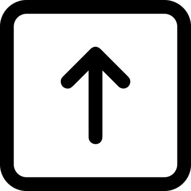 Siyah ve Beyaz Logo Simgesi PNG Biçimini Yükle. Web Sitesi Düğmesi, Mobil Uygulama Arayüzü, Dosya Aktarımı, Belge Paylaşımı, Bulut Depolama ve Veri Yedekleme için Minimalist Düz Tasarımlı Tek Renkli Ok Gönderme İşareti Grafiksel Elemanı