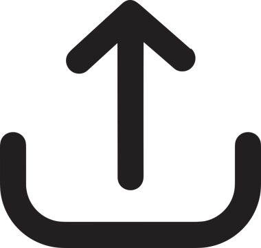 Siyah ve Beyaz Logo Simgesi PNG Biçimini Yükle. Web Sitesi Düğmesi, Mobil Uygulama Arayüzü, Dosya Aktarımı, Belge Paylaşımı, Bulut Depolama ve Veri Yedekleme için Minimalist Düz Tasarımlı Tek Renkli Ok Gönderme İşareti Grafiksel Elemanı