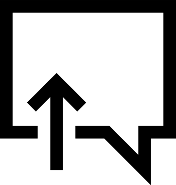 Siyah ve Beyaz Logo Simgesi PNG Biçimini Yükle. Web Sitesi Düğmesi, Mobil Uygulama Arayüzü, Dosya Aktarımı, Belge Paylaşımı, Bulut Depolama ve Veri Yedekleme için Minimalist Düz Tasarımlı Tek Renkli Ok Gönderme İşareti Grafiksel Elemanı