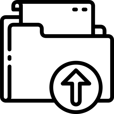 Siyah ve Beyaz Logo Simgesi PNG Biçimini Yükle. Web Sitesi Düğmesi, Mobil Uygulama Arayüzü, Dosya Aktarımı, Belge Paylaşımı, Bulut Depolama ve Veri Yedekleme için Minimalist Düz Tasarımlı Tek Renkli Ok Gönderme İşareti Grafiksel Elemanı