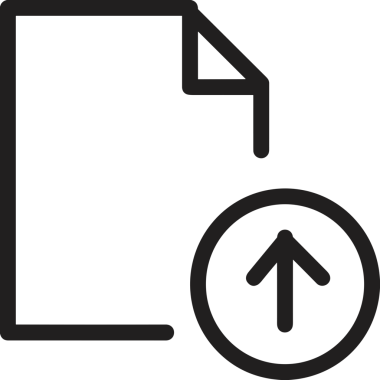 Siyah ve Beyaz Logo Simgesi PNG Biçimini Yükle. Web Sitesi Düğmesi, Mobil Uygulama Arayüzü, Dosya Aktarımı, Belge Paylaşımı, Bulut Depolama ve Veri Yedekleme için Minimalist Düz Tasarımlı Tek Renkli Ok Gönderme İşareti Grafiksel Elemanı