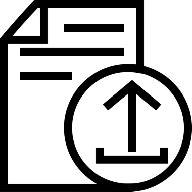 Siyah ve Beyaz Logo Simgesi PNG Biçimini Yükle. Web Sitesi Düğmesi, Mobil Uygulama Arayüzü, Dosya Aktarımı, Belge Paylaşımı, Bulut Depolama ve Veri Yedekleme için Minimalist Düz Tasarımlı Tek Renkli Ok Gönderme İşareti Grafiksel Elemanı