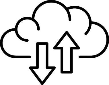 Siyah ve Beyaz Logo Simgesi PNG Biçimini Yükle. Web Sitesi Düğmesi, Mobil Uygulama Arayüzü, Dosya Aktarımı, Belge Paylaşımı, Bulut Depolama ve Veri Yedekleme için Minimalist Düz Tasarımlı Tek Renkli Ok Gönderme İşareti Grafiksel Elemanı