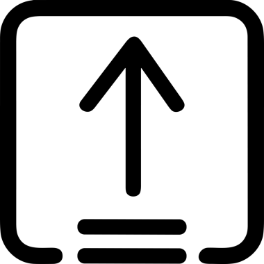 Siyah ve Beyaz Logo Simgesi PNG Biçimini Yükle. Web Sitesi Düğmesi, Mobil Uygulama Arayüzü, Dosya Aktarımı, Belge Paylaşımı, Bulut Depolama ve Veri Yedekleme için Minimalist Düz Tasarımlı Tek Renkli Ok Gönderme İşareti Grafiksel Elemanı