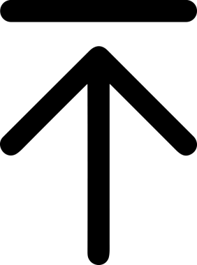 Siyah ve Beyaz Logo Simgesi PNG Biçimini Yükle. Web Sitesi Düğmesi, Mobil Uygulama Arayüzü, Dosya Aktarımı, Belge Paylaşımı, Bulut Depolama ve Veri Yedekleme için Minimalist Düz Tasarımlı Tek Renkli Ok Gönderme İşareti Grafiksel Elemanı