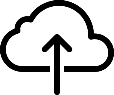 Siyah ve Beyaz Logo Simgesi PNG Biçimini Yükle. Web Sitesi Düğmesi, Mobil Uygulama Arayüzü, Dosya Aktarımı, Belge Paylaşımı, Bulut Depolama ve Veri Yedekleme için Minimalist Düz Tasarımlı Tek Renkli Ok Gönderme İşareti Grafiksel Elemanı