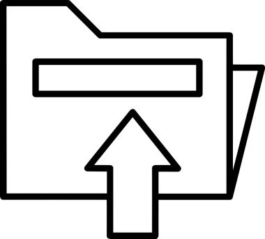 Siyah ve Beyaz Logo Simgesi PNG Biçimini Yükle. Web Sitesi Düğmesi, Mobil Uygulama Arayüzü, Dosya Aktarımı, Belge Paylaşımı, Bulut Depolama ve Veri Yedekleme için Minimalist Düz Tasarımlı Tek Renkli Ok Gönderme İşareti Grafiksel Elemanı
