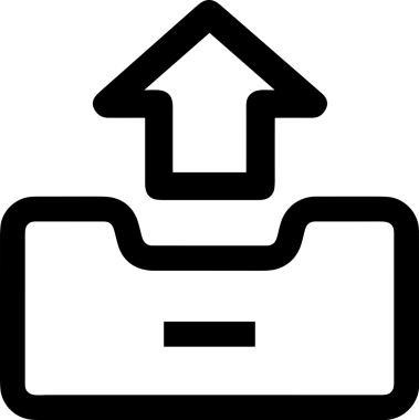 Siyah ve Beyaz Logo Simgesi PNG Biçimini Yükle. Web Sitesi Düğmesi, Mobil Uygulama Arayüzü, Dosya Aktarımı, Belge Paylaşımı, Bulut Depolama ve Veri Yedekleme için Minimalist Düz Tasarımlı Tek Renkli Ok Gönderme İşareti Grafiksel Elemanı