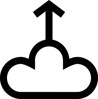 Siyah ve Beyaz Logo Simgesi PNG Biçimini Yükle. Web Sitesi Düğmesi, Mobil Uygulama Arayüzü, Dosya Aktarımı, Belge Paylaşımı, Bulut Depolama ve Veri Yedekleme için Minimalist Düz Tasarımlı Tek Renkli Ok Gönderme İşareti Grafiksel Elemanı