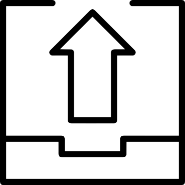 Siyah ve Beyaz Logo Simgesi PNG Biçimini Yükle. Web Sitesi Düğmesi, Mobil Uygulama Arayüzü, Dosya Aktarımı, Belge Paylaşımı, Bulut Depolama ve Veri Yedekleme için Minimalist Düz Tasarımlı Tek Renkli Ok Gönderme İşareti Grafiksel Elemanı