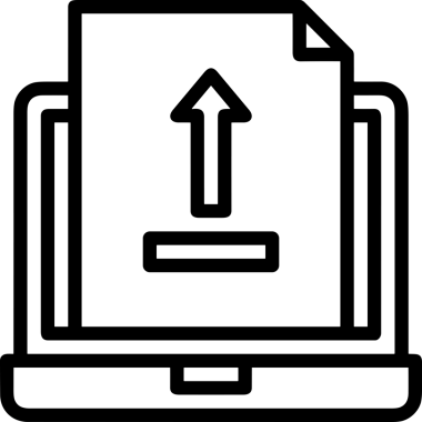 Siyah ve Beyaz Logo Simgesi PNG Biçimini Yükle. Web Sitesi Düğmesi, Mobil Uygulama Arayüzü, Dosya Aktarımı, Belge Paylaşımı, Bulut Depolama ve Veri Yedekleme için Minimalist Düz Tasarımlı Tek Renkli Ok Gönderme İşareti Grafiksel Elemanı