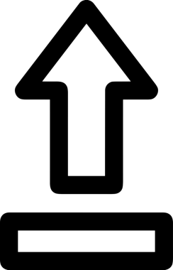 Siyah ve Beyaz Logo Simgesi PNG Biçimini Yükle. Web Sitesi Düğmesi, Mobil Uygulama Arayüzü, Dosya Aktarımı, Belge Paylaşımı, Bulut Depolama ve Veri Yedekleme için Minimalist Düz Tasarımlı Tek Renkli Ok Gönderme İşareti Grafiksel Elemanı