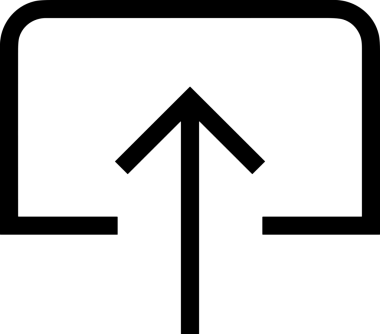 Siyah ve Beyaz Logo Simgesi PNG Biçimini Yükle. Web Sitesi Düğmesi, Mobil Uygulama Arayüzü, Dosya Aktarımı, Belge Paylaşımı, Bulut Depolama ve Veri Yedekleme için Minimalist Düz Tasarımlı Tek Renkli Ok Gönderme İşareti Grafiksel Elemanı