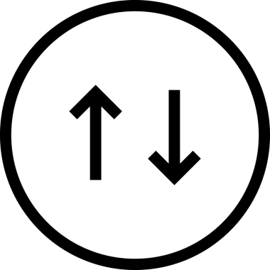 Siyah ve Beyaz Logo Simgesi PNG Biçimini Yükle. Web Sitesi Düğmesi, Mobil Uygulama Arayüzü, Dosya Aktarımı, Belge Paylaşımı, Bulut Depolama ve Veri Yedekleme için Minimalist Düz Tasarımlı Tek Renkli Ok Gönderme İşareti Grafiksel Elemanı