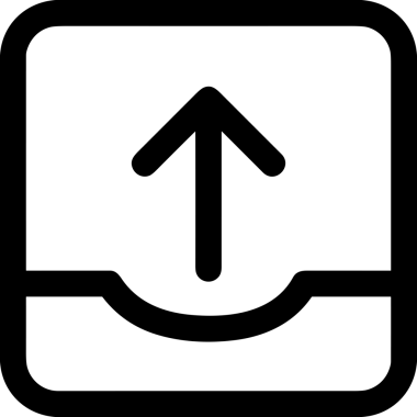 Siyah ve Beyaz Logo Simgesi PNG Biçimini Yükle. Web Sitesi Düğmesi, Mobil Uygulama Arayüzü, Dosya Aktarımı, Belge Paylaşımı, Bulut Depolama ve Veri Yedekleme için Minimalist Düz Tasarımlı Tek Renkli Ok Gönderme İşareti Grafiksel Elemanı