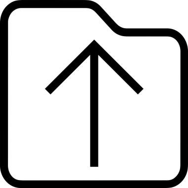 Siyah ve Beyaz Logo Simgesi PNG Biçimini Yükle. Web Sitesi Düğmesi, Mobil Uygulama Arayüzü, Dosya Aktarımı, Belge Paylaşımı, Bulut Depolama ve Veri Yedekleme için Minimalist Düz Tasarımlı Tek Renkli Ok Gönderme İşareti Grafiksel Elemanı