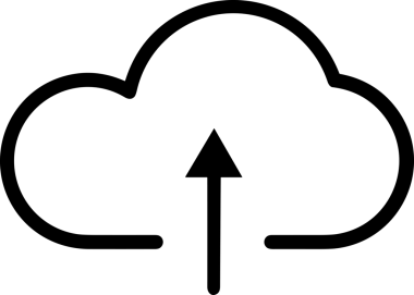 Siyah ve Beyaz Logo Simgesi PNG Biçimini Yükle. Web Sitesi Düğmesi, Mobil Uygulama Arayüzü, Dosya Aktarımı, Belge Paylaşımı, Bulut Depolama ve Veri Yedekleme için Minimalist Düz Tasarımlı Tek Renkli Ok Gönderme İşareti Grafiksel Elemanı