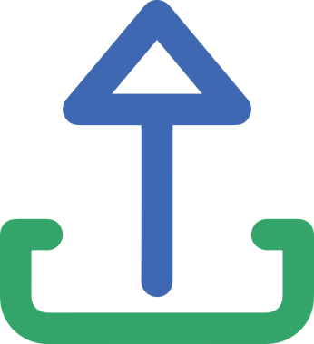 Siyah ve Beyaz Logo Simgesi PNG Biçimini Yükle. Web Sitesi Düğmesi, Mobil Uygulama Arayüzü, Dosya Aktarımı, Belge Paylaşımı, Bulut Depolama ve Veri Yedekleme için Minimalist Düz Tasarımlı Tek Renkli Ok Gönderme İşareti Grafiksel Elemanı
