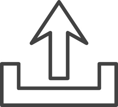 Siyah ve Beyaz Logo Simgesi PNG Biçimini Yükle. Web Sitesi Düğmesi, Mobil Uygulama Arayüzü, Dosya Aktarımı, Belge Paylaşımı, Bulut Depolama ve Veri Yedekleme için Minimalist Düz Tasarımlı Tek Renkli Ok Gönderme İşareti Grafiksel Elemanı