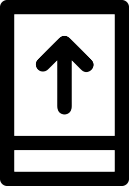 Siyah ve Beyaz Logo Simgesi PNG Biçimini Yükle. Web Sitesi Düğmesi, Mobil Uygulama Arayüzü, Dosya Aktarımı, Belge Paylaşımı, Bulut Depolama ve Veri Yedekleme için Minimalist Düz Tasarımlı Tek Renkli Ok Gönderme İşareti Grafiksel Elemanı