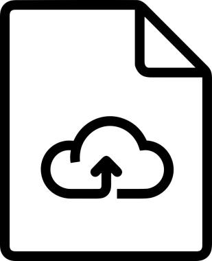 Siyah ve Beyaz Logo Simgesi PNG Biçimini Yükle. Web Sitesi Düğmesi, Mobil Uygulama Arayüzü, Dosya Aktarımı, Belge Paylaşımı, Bulut Depolama ve Veri Yedekleme için Minimalist Düz Tasarımlı Tek Renkli Ok Gönderme İşareti Grafiksel Elemanı