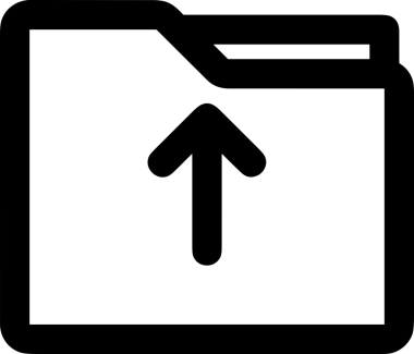 Siyah ve Beyaz Logo Simgesi PNG Biçimini Yükle. Web Sitesi Düğmesi, Mobil Uygulama Arayüzü, Dosya Aktarımı, Belge Paylaşımı, Bulut Depolama ve Veri Yedekleme için Minimalist Düz Tasarımlı Tek Renkli Ok Gönderme İşareti Grafiksel Elemanı