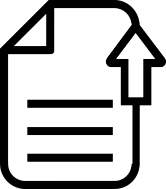 Siyah ve Beyaz Logo Simgesi PNG Biçimini Yükle. Web Sitesi Düğmesi, Mobil Uygulama Arayüzü, Dosya Aktarımı, Belge Paylaşımı, Bulut Depolama ve Veri Yedekleme için Minimalist Düz Tasarımlı Tek Renkli Ok Gönderme İşareti Grafiksel Elemanı