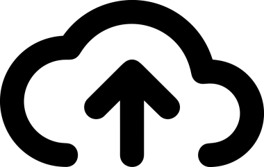 Siyah ve Beyaz Logo Simgesi PNG Biçimini Yükle. Web Sitesi Düğmesi, Mobil Uygulama Arayüzü, Dosya Aktarımı, Belge Paylaşımı, Bulut Depolama ve Veri Yedekleme için Minimalist Düz Tasarımlı Tek Renkli Ok Gönderme İşareti Grafiksel Elemanı