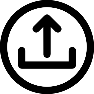 Siyah ve Beyaz Logo Simgesi PNG Biçimini Yükle. Web Sitesi Düğmesi, Mobil Uygulama Arayüzü, Dosya Aktarımı, Belge Paylaşımı, Bulut Depolama ve Veri Yedekleme için Minimalist Düz Tasarımlı Tek Renkli Ok Gönderme İşareti Grafiksel Elemanı