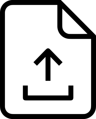 Siyah ve Beyaz Logo Simgesi PNG Biçimini Yükle. Web Sitesi Düğmesi, Mobil Uygulama Arayüzü, Dosya Aktarımı, Belge Paylaşımı, Bulut Depolama ve Veri Yedekleme için Minimalist Düz Tasarımlı Tek Renkli Ok Gönderme İşareti Grafiksel Elemanı