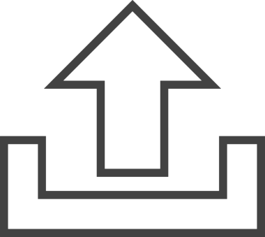 Siyah ve Beyaz Logo Simgesi PNG Biçimini Yükle. Web Sitesi Düğmesi, Mobil Uygulama Arayüzü, Dosya Aktarımı, Belge Paylaşımı, Bulut Depolama ve Veri Yedekleme için Minimalist Düz Tasarımlı Tek Renkli Ok Gönderme İşareti Grafiksel Elemanı