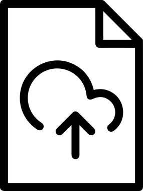 Siyah ve Beyaz Logo Simgesi PNG Biçimini Yükle. Web Sitesi Düğmesi, Mobil Uygulama Arayüzü, Dosya Aktarımı, Belge Paylaşımı, Bulut Depolama ve Veri Yedekleme için Minimalist Düz Tasarımlı Tek Renkli Ok Gönderme İşareti Grafiksel Elemanı