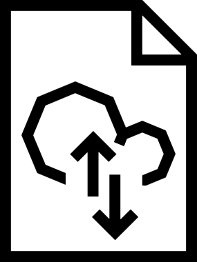 Siyah ve Beyaz Logo Simgesi PNG Biçimini Yükle. Web Sitesi Düğmesi, Mobil Uygulama Arayüzü, Dosya Aktarımı, Belge Paylaşımı, Bulut Depolama ve Veri Yedekleme için Minimalist Düz Tasarımlı Tek Renkli Ok Gönderme İşareti Grafiksel Elemanı