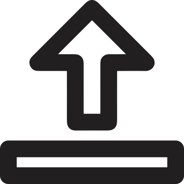 Siyah ve Beyaz Logo Simgesi PNG Biçimini Yükle. Web Sitesi Düğmesi, Mobil Uygulama Arayüzü, Dosya Aktarımı, Belge Paylaşımı, Bulut Depolama ve Veri Yedekleme için Minimalist Düz Tasarımlı Tek Renkli Ok Gönderme İşareti Grafiksel Elemanı