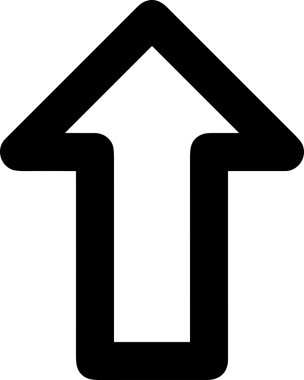 Siyah ve Beyaz Logo Simgesi PNG Biçimini Yükle. Web Sitesi Düğmesi, Mobil Uygulama Arayüzü, Dosya Aktarımı, Belge Paylaşımı, Bulut Depolama ve Veri Yedekleme için Minimalist Düz Tasarımlı Tek Renkli Ok Gönderme İşareti Grafiksel Elemanı