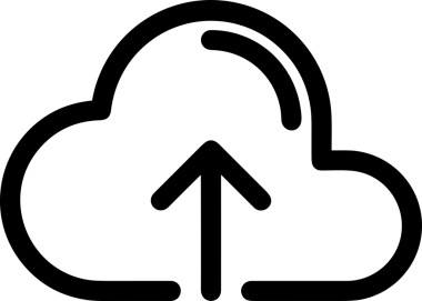 Siyah ve Beyaz Logo Simgesi PNG Biçimini Yükle. Web Sitesi Düğmesi, Mobil Uygulama Arayüzü, Dosya Aktarımı, Belge Paylaşımı, Bulut Depolama ve Veri Yedekleme için Minimalist Düz Tasarımlı Tek Renkli Ok Gönderme İşareti Grafiksel Elemanı