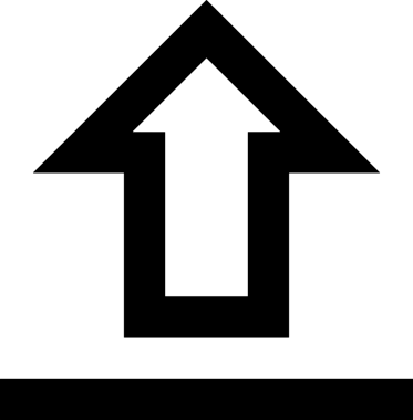 Siyah ve Beyaz Logo Simgesi PNG Biçimini Yükle. Web Sitesi Düğmesi, Mobil Uygulama Arayüzü, Dosya Aktarımı, Belge Paylaşımı, Bulut Depolama ve Veri Yedekleme için Minimalist Düz Tasarımlı Tek Renkli Ok Gönderme İşareti Grafiksel Elemanı