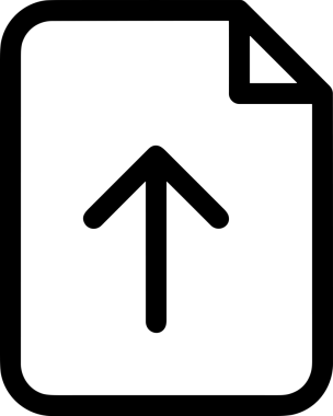 Siyah ve Beyaz Logo Simgesi PNG Biçimini Yükle. Web Sitesi Düğmesi, Mobil Uygulama Arayüzü, Dosya Aktarımı, Belge Paylaşımı, Bulut Depolama ve Veri Yedekleme için Minimalist Düz Tasarımlı Tek Renkli Ok Gönderme İşareti Grafiksel Elemanı