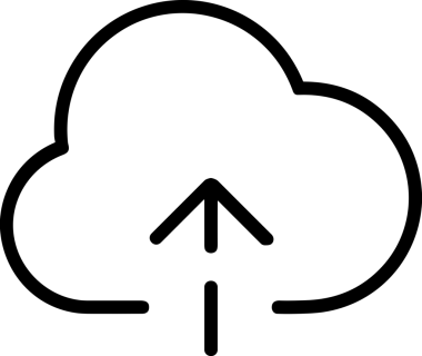 Siyah ve Beyaz Logo Simgesi PNG Biçimini Yükle. Web Sitesi Düğmesi, Mobil Uygulama Arayüzü, Dosya Aktarımı, Belge Paylaşımı, Bulut Depolama ve Veri Yedekleme için Minimalist Düz Tasarımlı Tek Renkli Ok Gönderme İşareti Grafiksel Elemanı
