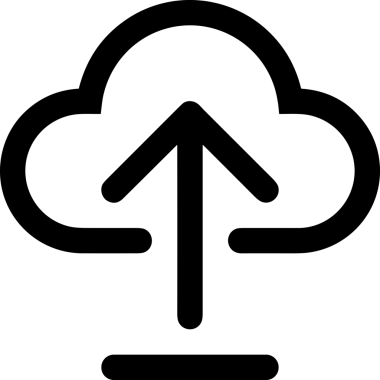 Siyah ve Beyaz Logo Simgesi PNG Biçimini Yükle. Web Sitesi Düğmesi, Mobil Uygulama Arayüzü, Dosya Aktarımı, Belge Paylaşımı, Bulut Depolama ve Veri Yedekleme için Minimalist Düz Tasarımlı Tek Renkli Ok Gönderme İşareti Grafiksel Elemanı